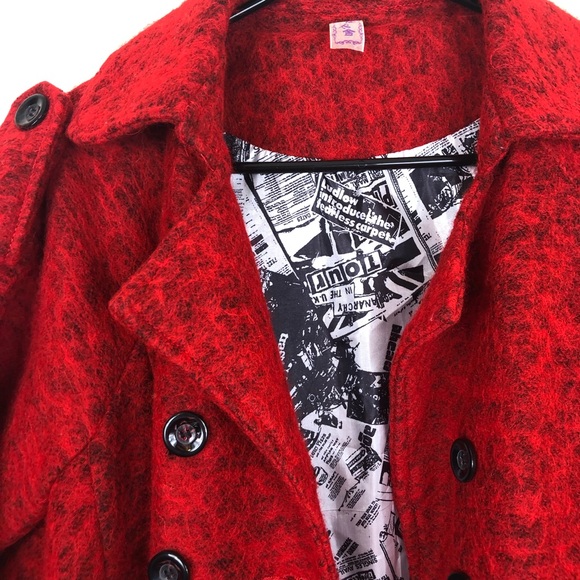 Wool Cropped Cape Coat Sz S - Picture 14 of 15